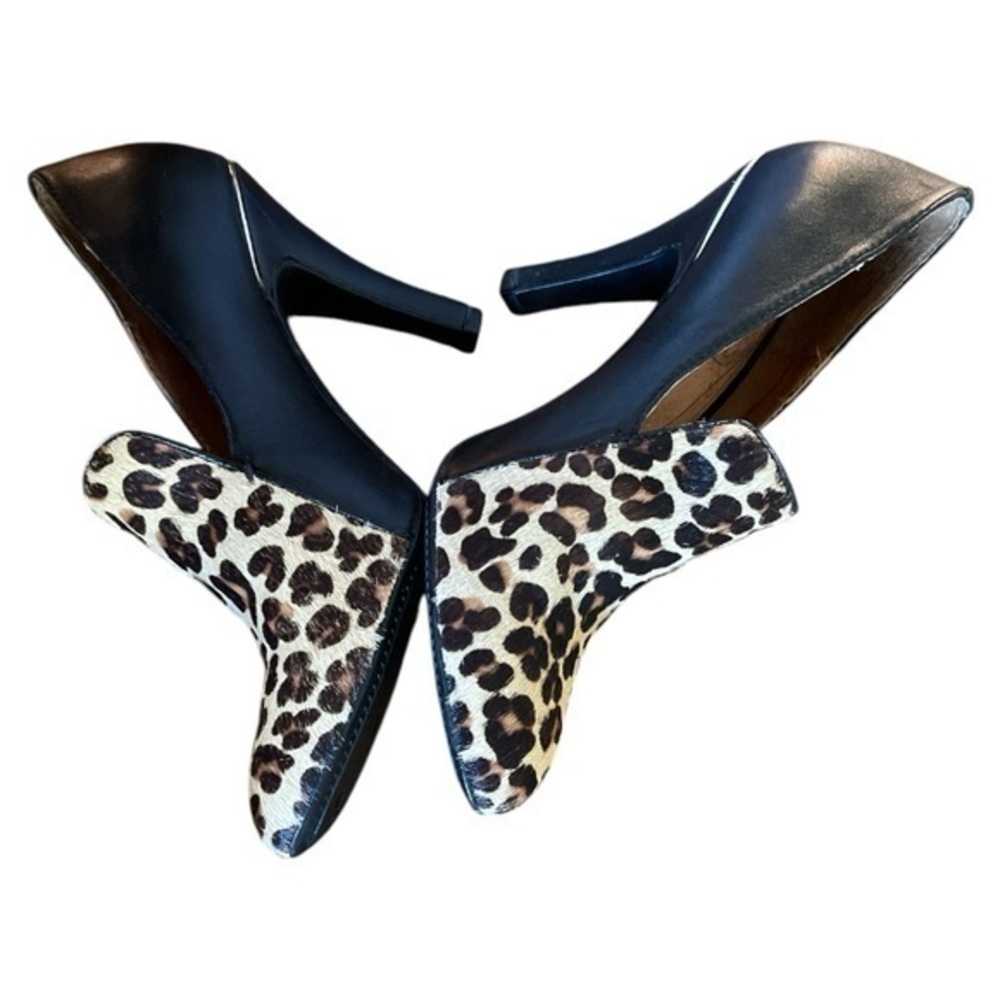 Sofft Women’s Mina Leather‎ Leopard Animal Print Heels Pumps Calf Hair Glam Sz 7